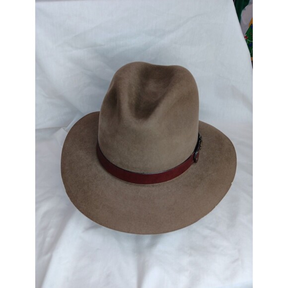 Vintage Schuman Sullivan Of New Haven Hat Olive Medium Green Leather Made In USA - Picture 1 of 7